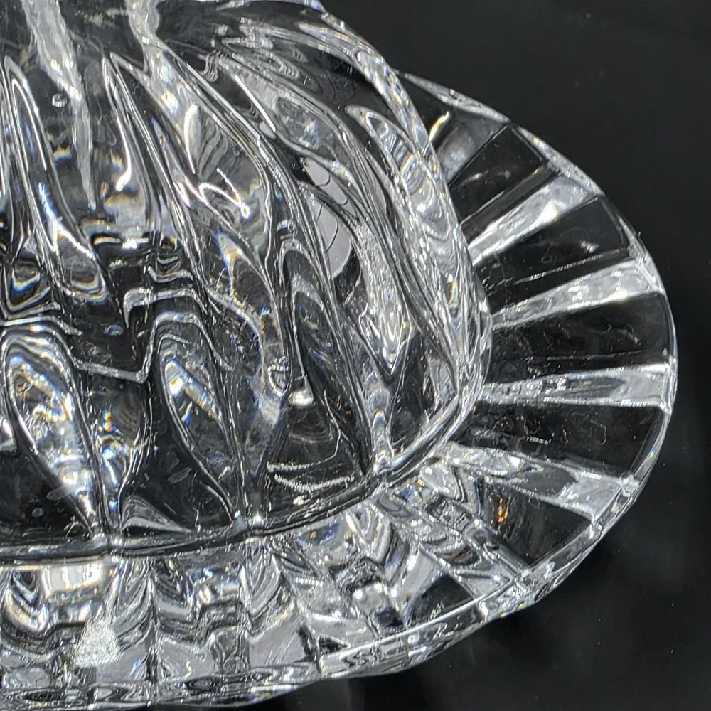 Vintage Mikasa Park Lane  Quarter Pound Lead Crystal Butter Dish with Cover VTG